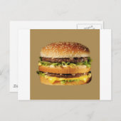 hamburger op tan briefkaart (Voorkant / Achterkant)