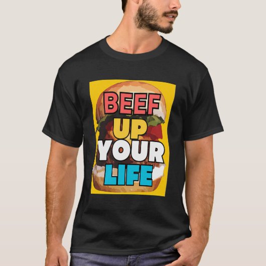 Hamburger print T-shirt (Voorkant)