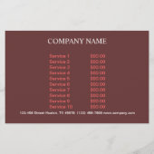 hamburger sandwich private chef catering flyer (Achterkant)