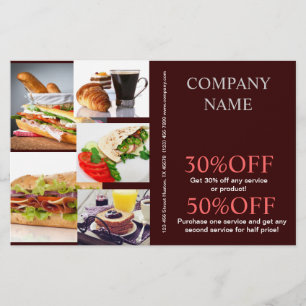 hamburger sandwich private chef catering flyer