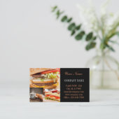 hamburger sandwich private chef catering visitekaartje (Staand voorkant)