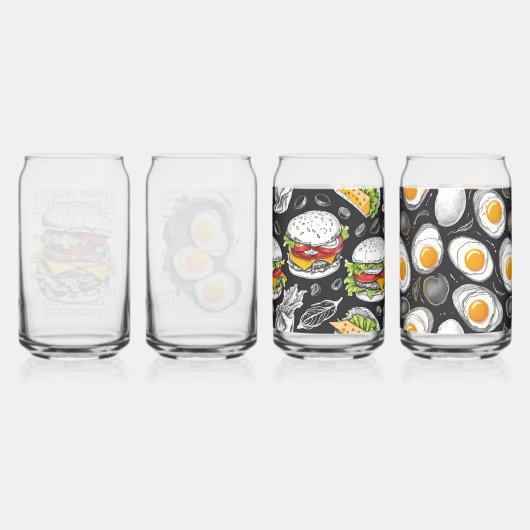 Hamburger  schets van CallisC Arts Blikvorm Glas (Achterkant)