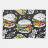 Hamburger  schets van CallisC Arts Theedoek (Horizontaal)