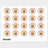 Hamburger Sticker | Juicy Burger Kawaii Label | Fa (Feuille)