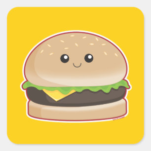 Hamburger Vierkante Sticker
