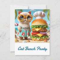 Hamburger voor strandfeest voor kattenliefhebbers