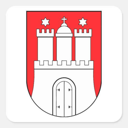 Hamburger Wappen Vierkante Sticker (Voorkant)