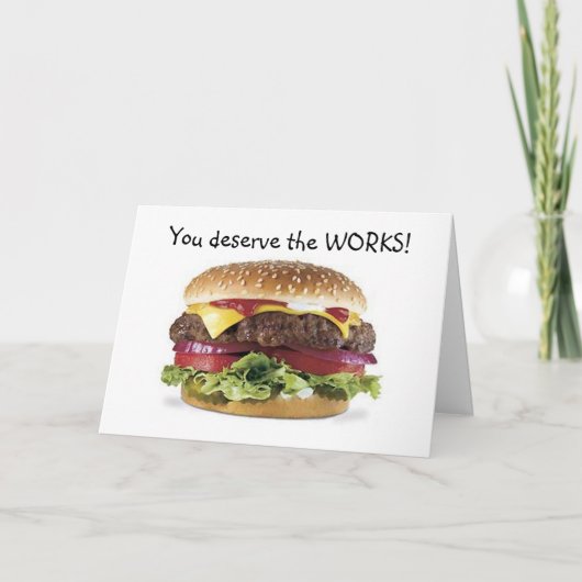 HAMBURGER ZEGT=U VERWIJDERT DE WERKEN-BIRTHDAAG KAART (Voorkant)