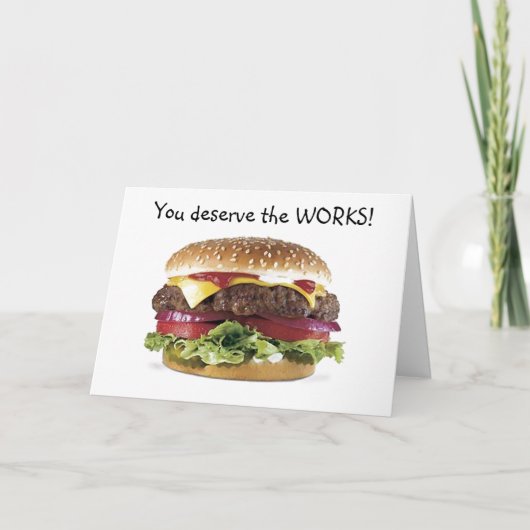 HAMBURGER ZEGT=U VERWIJDERT DE WERKEN-BIRTHDAAG KAART (Voorkant)