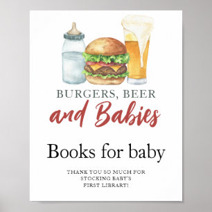 Hamburgers, bier & melk Boeken voor baby Poster