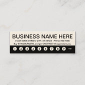 hamburgers. carte punch fidélité (Dos)