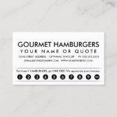 hamburgers. carte punch fidélité (Dos)