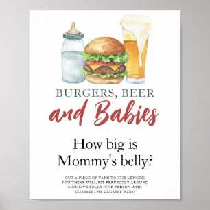 Hamburgers en Baby's Hoe groot is mama's buik Poster