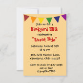 Hamburgers et invitation de partie d'amusement (Dos)