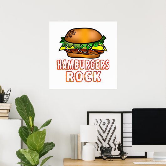 Hamburgers Rock Poster (Thuiskantoor)
