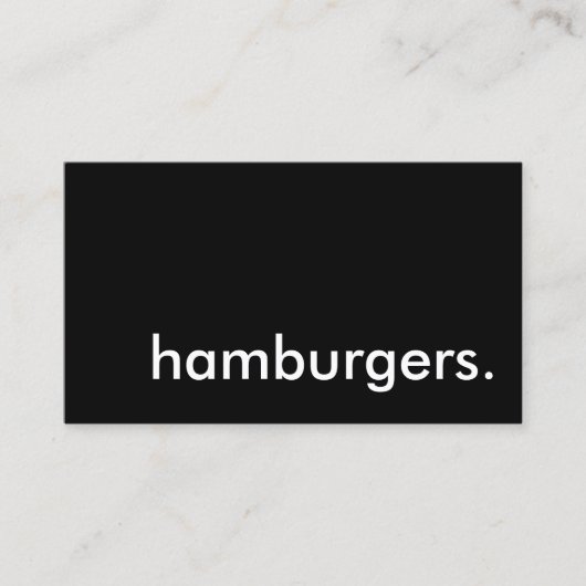 hamburgers. visitekaartje (Voorkant)