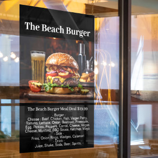 Hamburgerzaak Maaltijd Fastfood Restaurant Bar Bed Raamsticker