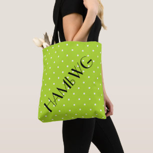 HAMbWG - Boodschappentas - Lime met polka stippen Draagtas