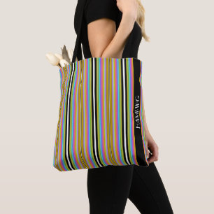 HAMbWG - Boodschappentas - Neon Art Neuveau Strepe Tote Bag