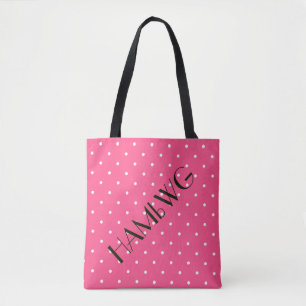 HAMbWG - Boodschappentas - Wit/Roze Stippen Tote Bag