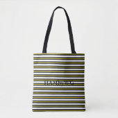 HAMbWG - Boodschappentas - Zwart/Wit/Geel gestreep Tote Bag (Voorkant)