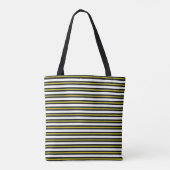 HAMbWG - Boodschappentas - Zwart/Wit/Geel gestreep Tote Bag (Achterkant)