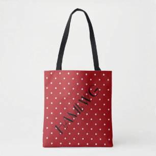 HAMbWG - Canvas tas - Rood met pooldot