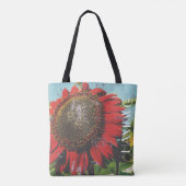 HAMbWG - Canvas tassen - Rode zonnebloem (Achterkant)