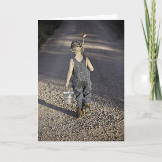 HAMbWG - Carte de voeux - Kid Going Fishing (Devant)