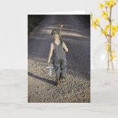 HAMbWG - Carte de voeux - Kid Going Fishing (Fleur jaune)
