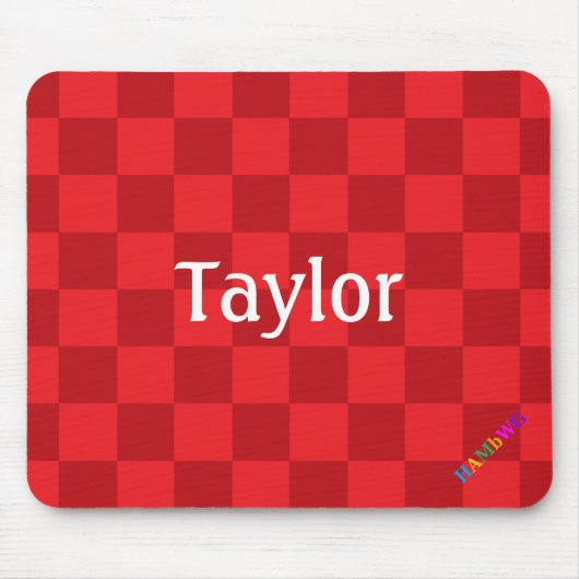 HAMbWG - Computer Mouse - Red Checker Muismat (Voorkant)