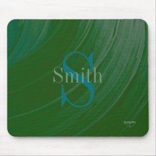 HAMbWG - Deep Green Swirl Monogram Muismat