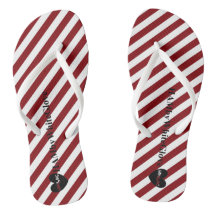 HAMbWG - Flip-Flop - Red White Stripe Heart Logo