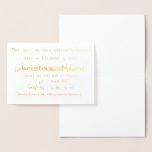 HAMbWG - Gold Foil Card - Faire-part bébé!