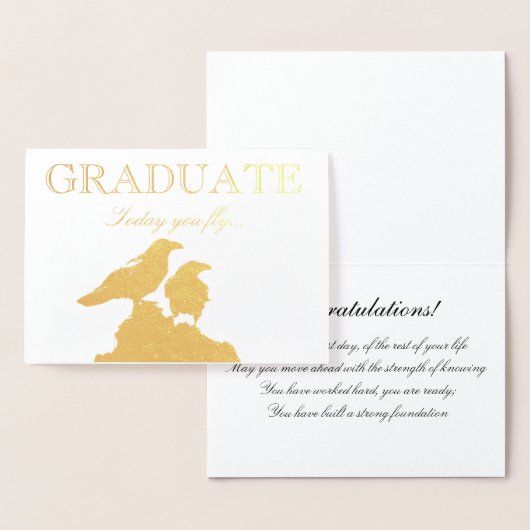 HAMbWG - Gold Foil Kaart - Afstuderen - twee Raven (Display)