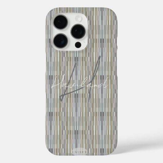 HAMbWG Grijs Gouden Gradiënt Monogram Case-Mate iPhone Case (Achterkant)