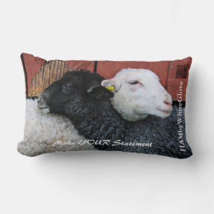 HAMbWG - Lumbar Pillow - Black Sheep White Sheep Kussen