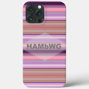 HAMbWG-mobiele telefoondraagtas met roze strepen iPhone 13 Pro Max Hoesje