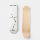 HAMbWG - Skateboard blanc avec logos à barres (Recto)