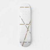 HAMbWG - Skateboard blanc avec logos à barres (Devant)