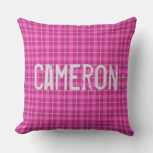HAMbWG Vanity Coussin - Ajouter un nom - Plaid ros (Recto)