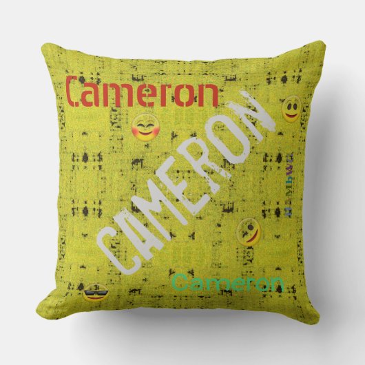 HAMbWG Vanity Coussin - Ajouter un nom - Yellow Di (Recto)