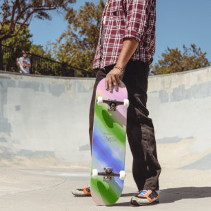 HAMbWG Waterverf ziet er roze uit, groen en blauw Skateboard