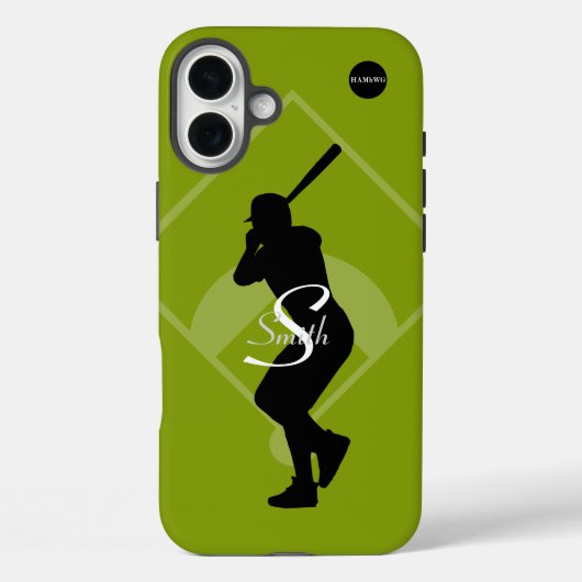 HAMbyWG - Baseball Player Graphic & Jouw naam Case-Mate iPhone Case (Achterkant)