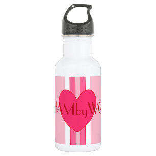 HAMbyWG - bouteille d'eau (18 onces), Heart/P/Wh