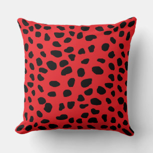 HAMbyWG Bright Red & Black Leopard Print Kussen