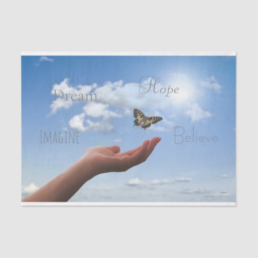 HAMbyWG - Butterfly in hand Tissuepapier (Voorkant)