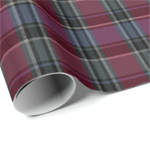 HAMbyWG - Cadeaupapier - 30x6 Maroon/Staal Plaid