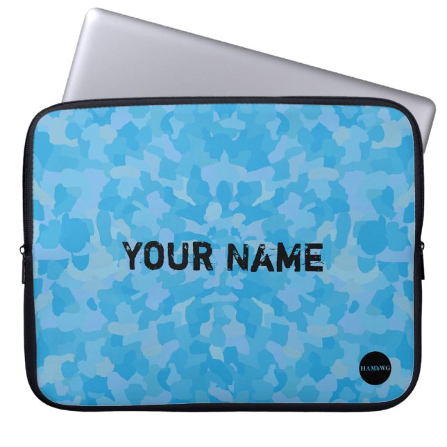 HAMbyWG - Camouflage in Sky Blue Laptop Sleeve (Voorkant)