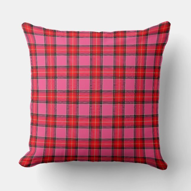 HAMbyWG - Coussin décoratif 20" - Carreaux roses r (Recto)